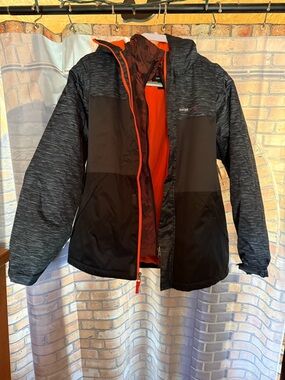 Swiss Tech Black and Orange with Gray Accents Jacket - Brand New